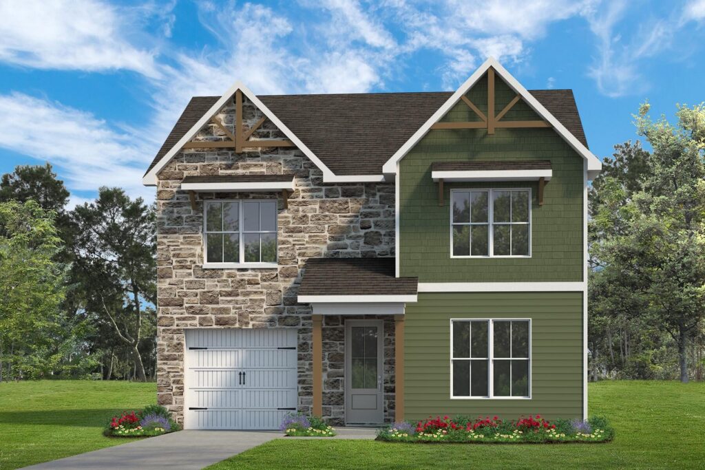 The Lotus floor plan exterior rendering at Luna Ridge in Lenoir City, TN