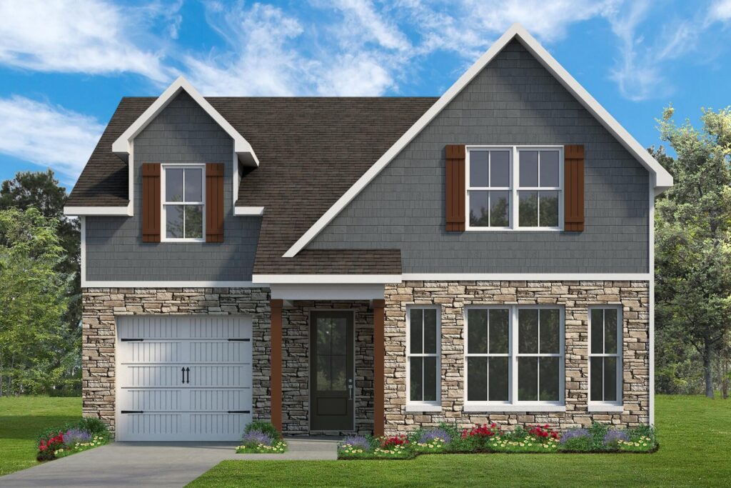 The Thistle floor plan exterior rendering at Luna Ridge in Lenoir City, TN