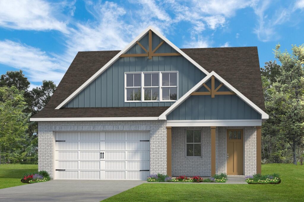 The Wisteria floor plan exterior rendering at Luna Ridge in Lenoir City, TN