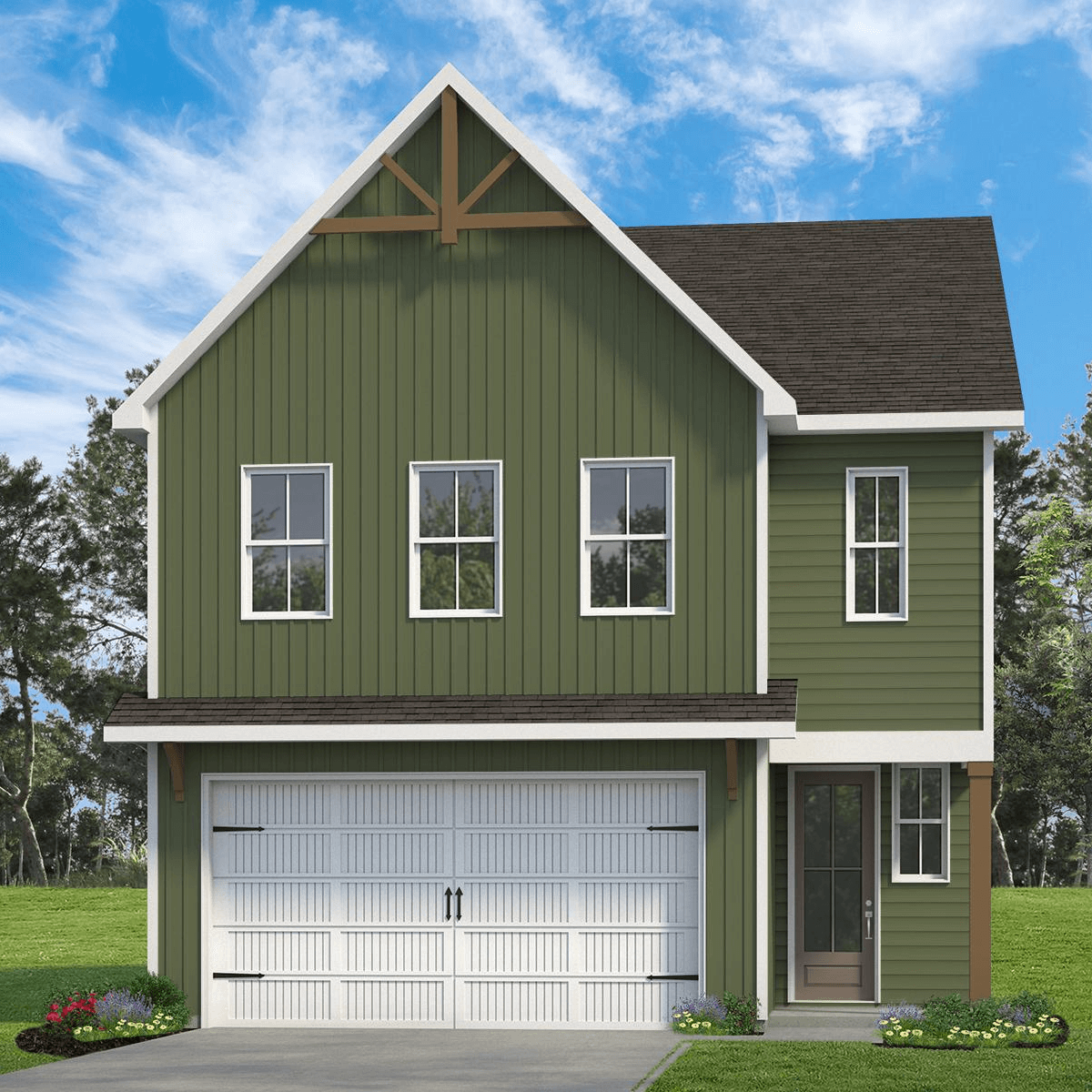 The Violet floor plan exterior by Turner Homes, Knoxville TN