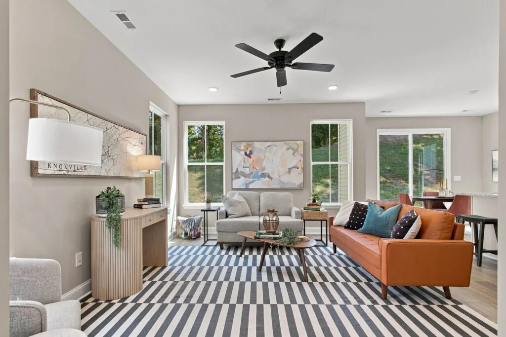 Living room with natural light at Luna Ridge in Lenoir City, TN